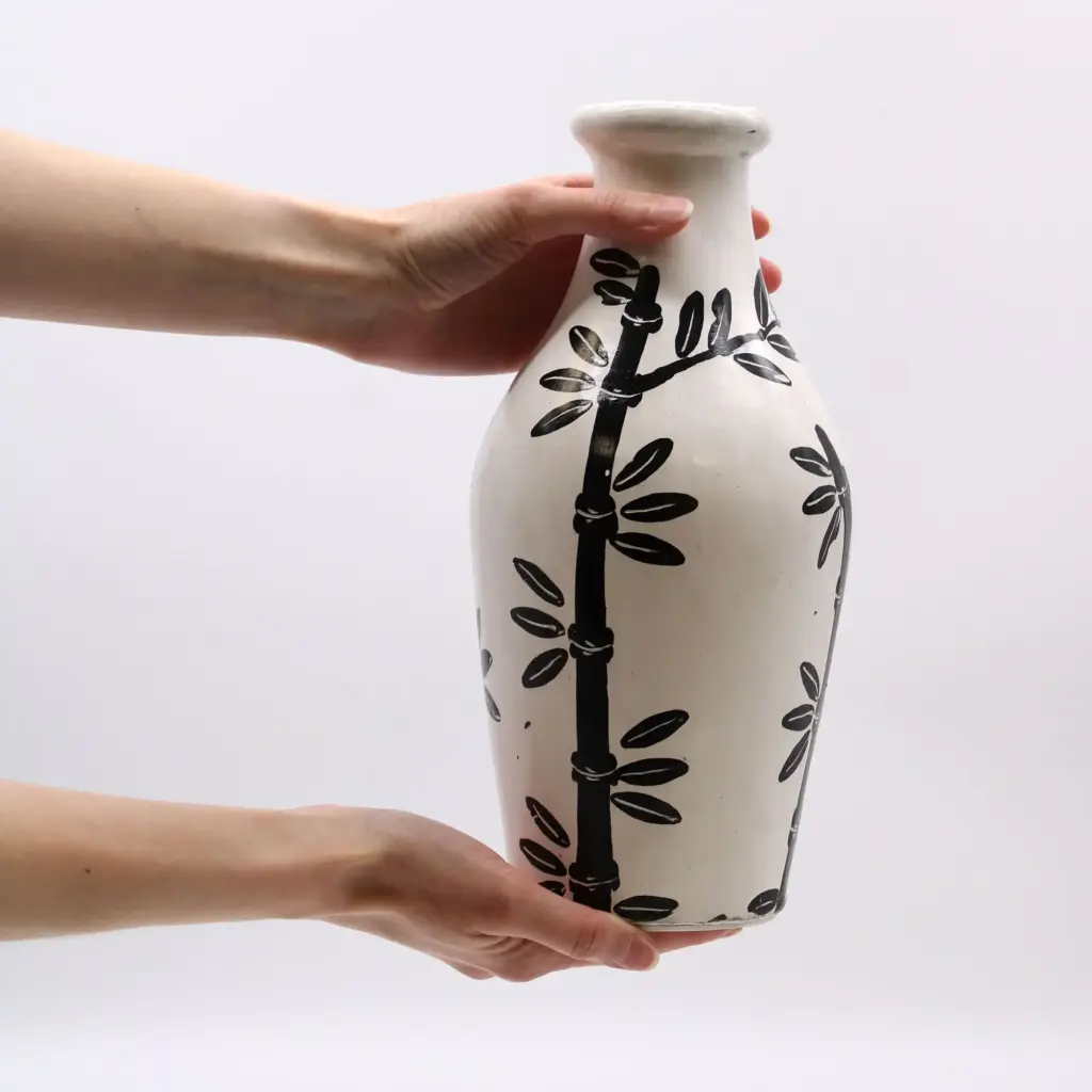 Bamboo Motif Shaped Vase – Natural | www.artisangoods.co.uk 4