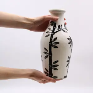 Bamboo Motif Shaped Vase – Natural | www.artisangoods.co.uk 4