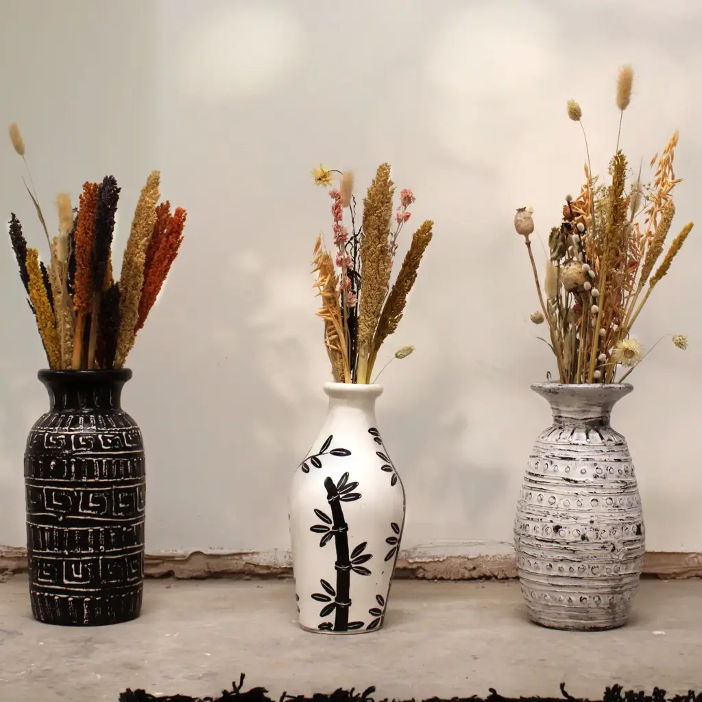 Bamboo Motif Shaped Vase – Natural | www.artisangoods.co.uk 3