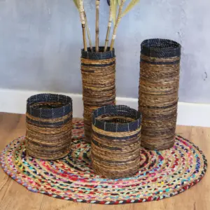 Banana Leaf Set – 2 Vase & 2 Bins | www.artisangoods.co.uk 10