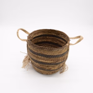 Bananna Leaf & Seagrass Large Baskets – Natural Browns- Set of 3 | www.artisangoods.co.uk 6