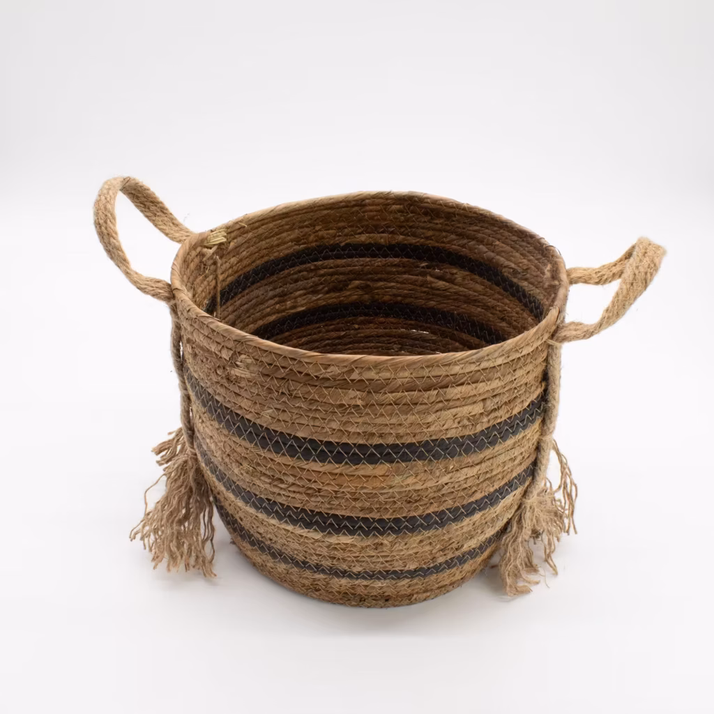 Bananna Leaf & Seagrass Large Baskets – Natural Browns- Set of 3 | www.artisangoods.co.uk 4