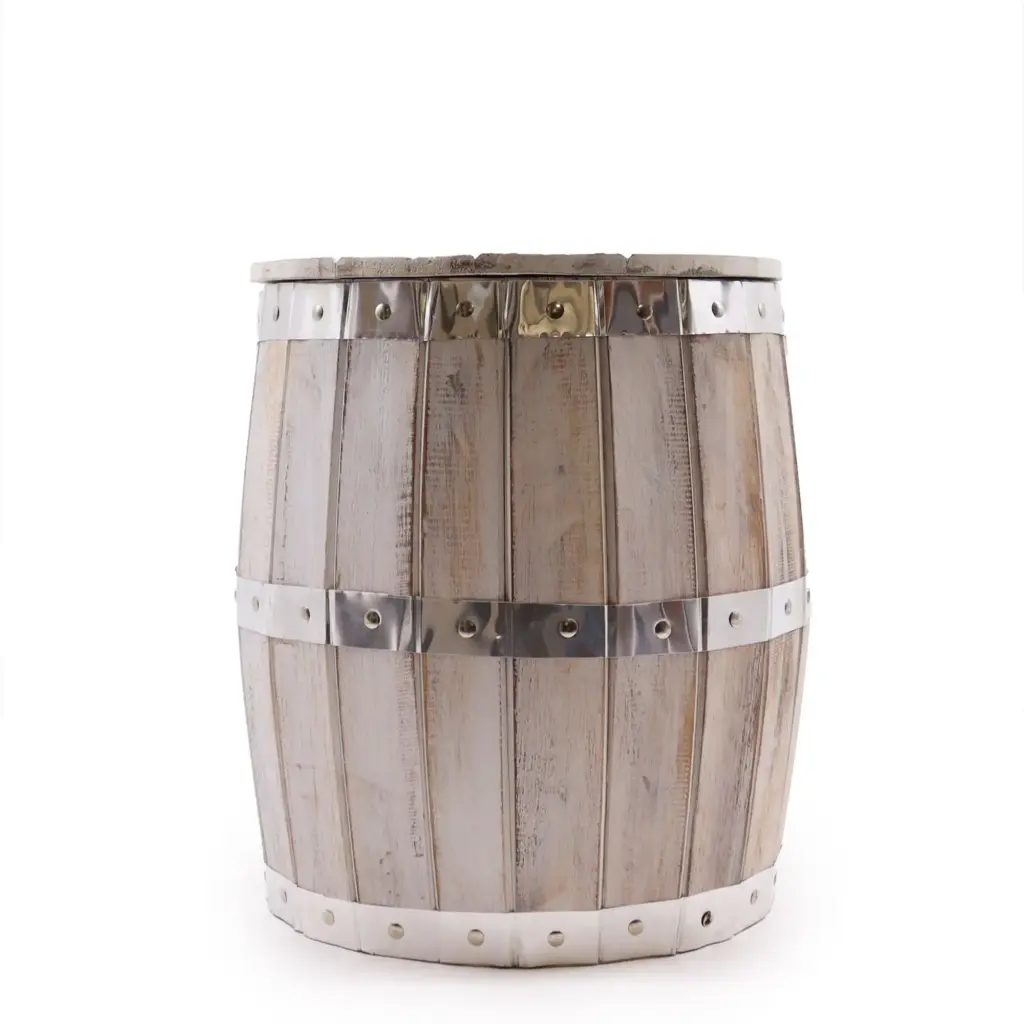 Beer Barrel Stool – Whitewash | www.artisangoods.co.uk