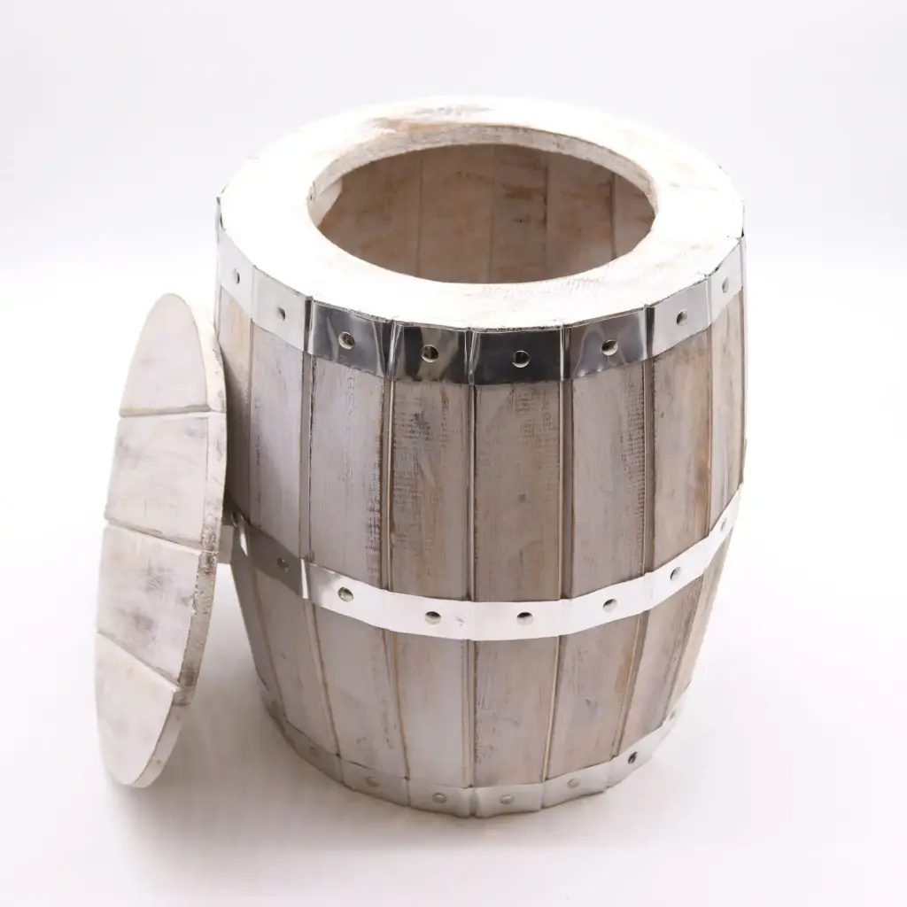 Beer Barrel Stool – Whitewash | www.artisangoods.co.uk 2