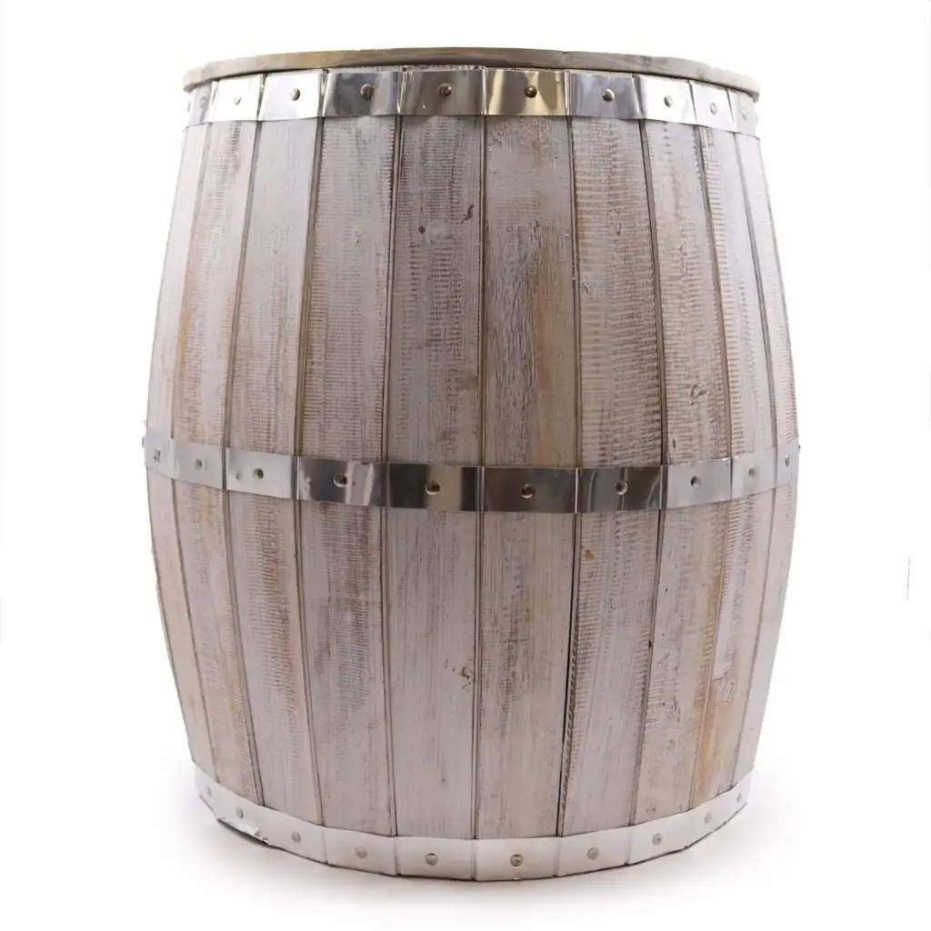 Beer Barrel Table – Whitewash | www.artisangoods.co.uk