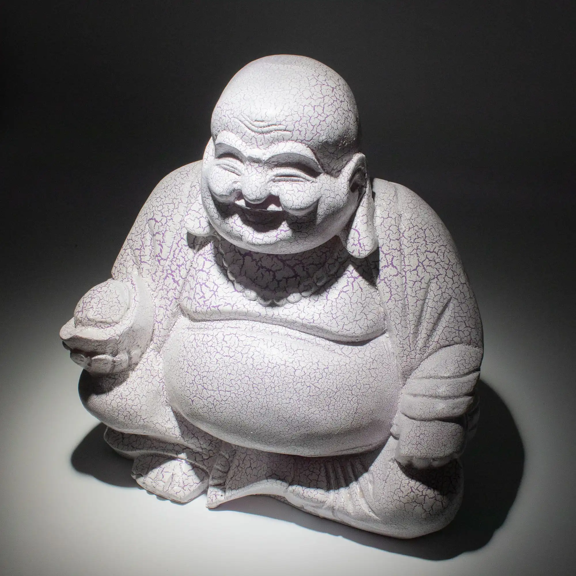 Laughing Buddha Lamp Lavender Crackle – Round Stand | www.artisangoods.co.uk 7 Laughing Buddha Lamp Lavender Crackle – Round Stand | www.artisangoods.co.uk 6