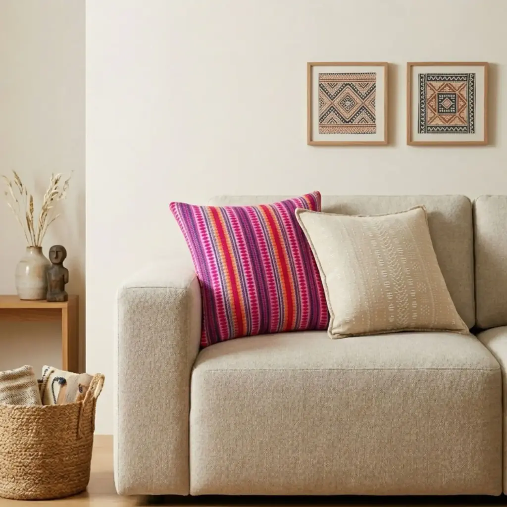 Classic Cushion Cover – Soft Stone – 45x45cm | www.artisangoods.co.uk 2