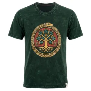 Nomad Sari Stonewashed Cotton T-Shirt – Tree of Life – Green – XL | www.artisangoods.co.uk 6