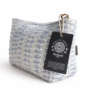 Nomad Sari Indian Jacquard Toiletry Bag – Indigo Echo | www.artisangoods.co.uk 5