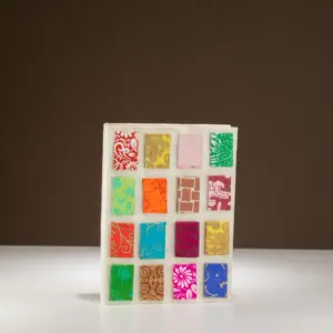 Lokta Mini Tiles Notebook – Medium (15x12cm) – 45 Leaves – Natural | www.artisangoods.co.uk 4