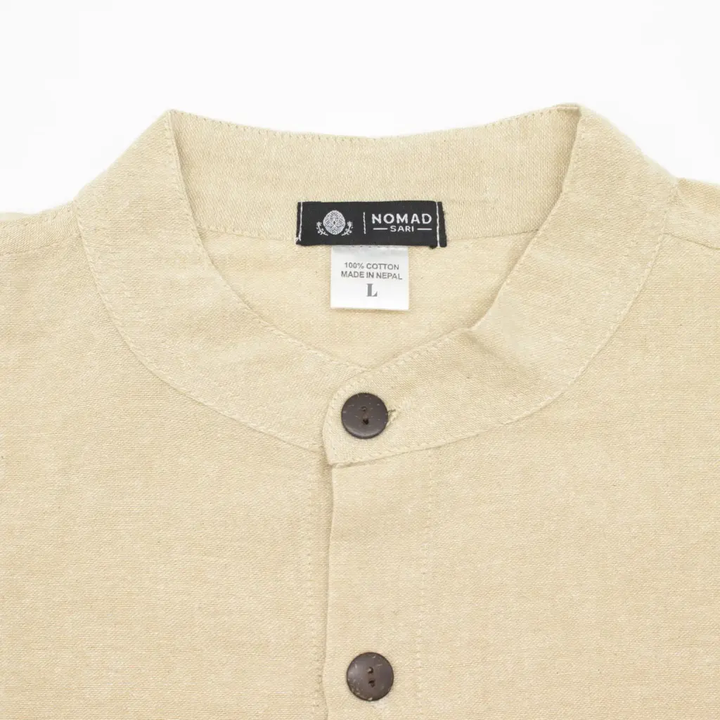 Nomad Sari Kathmandu Shirt – Stone – Large | www.artisangoods.co.uk 3