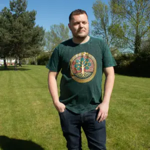 Nomad Sari Stonewashed Cotton T-Shirt – Tree of Life – Green – XL | www.artisangoods.co.uk 4