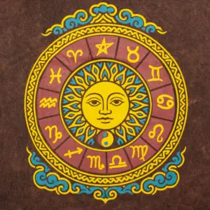 Nomad Sari Stonewashed Cotton T-Shirt – Sun & Zodiac – Brown – Small | www.artisangoods.co.uk 3