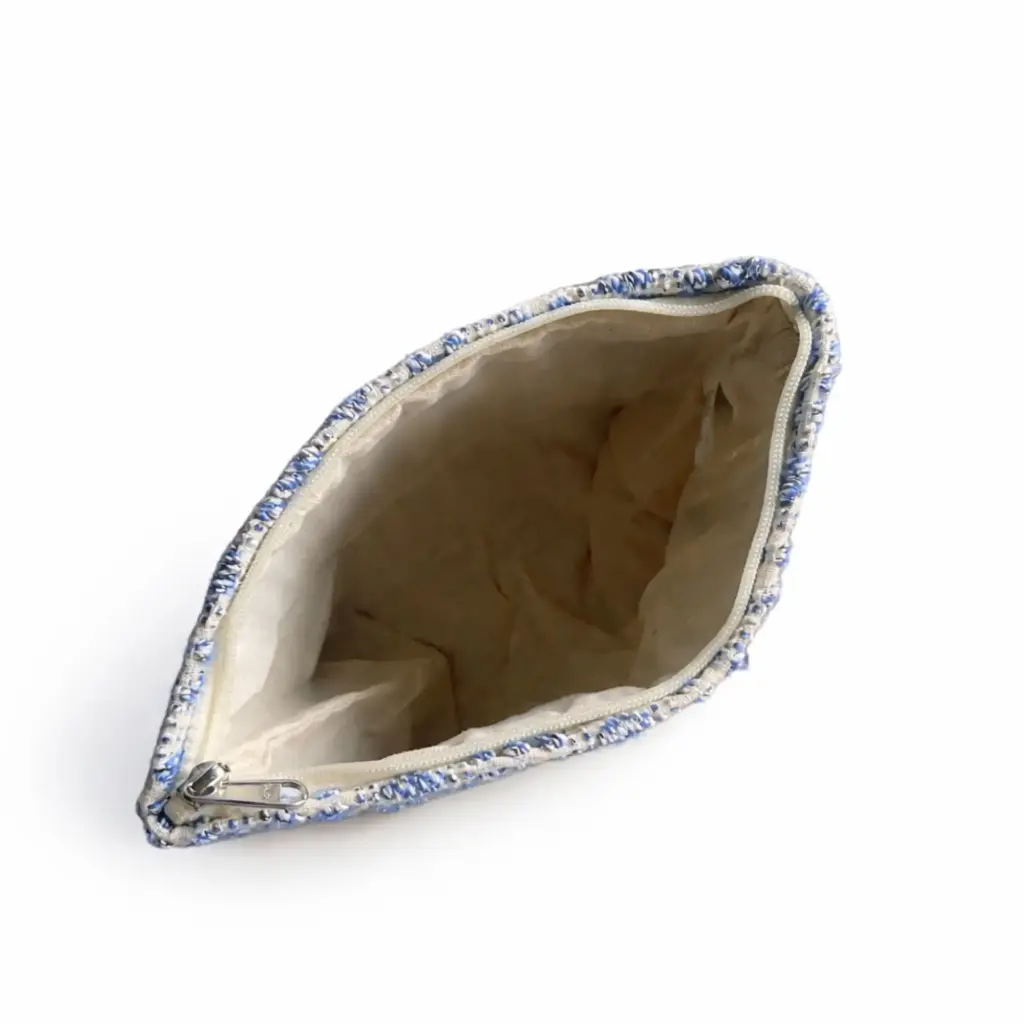 Nomad Sari Indian Jacquard Toiletry Bag – Indigo Echo | www.artisangoods.co.uk 6
