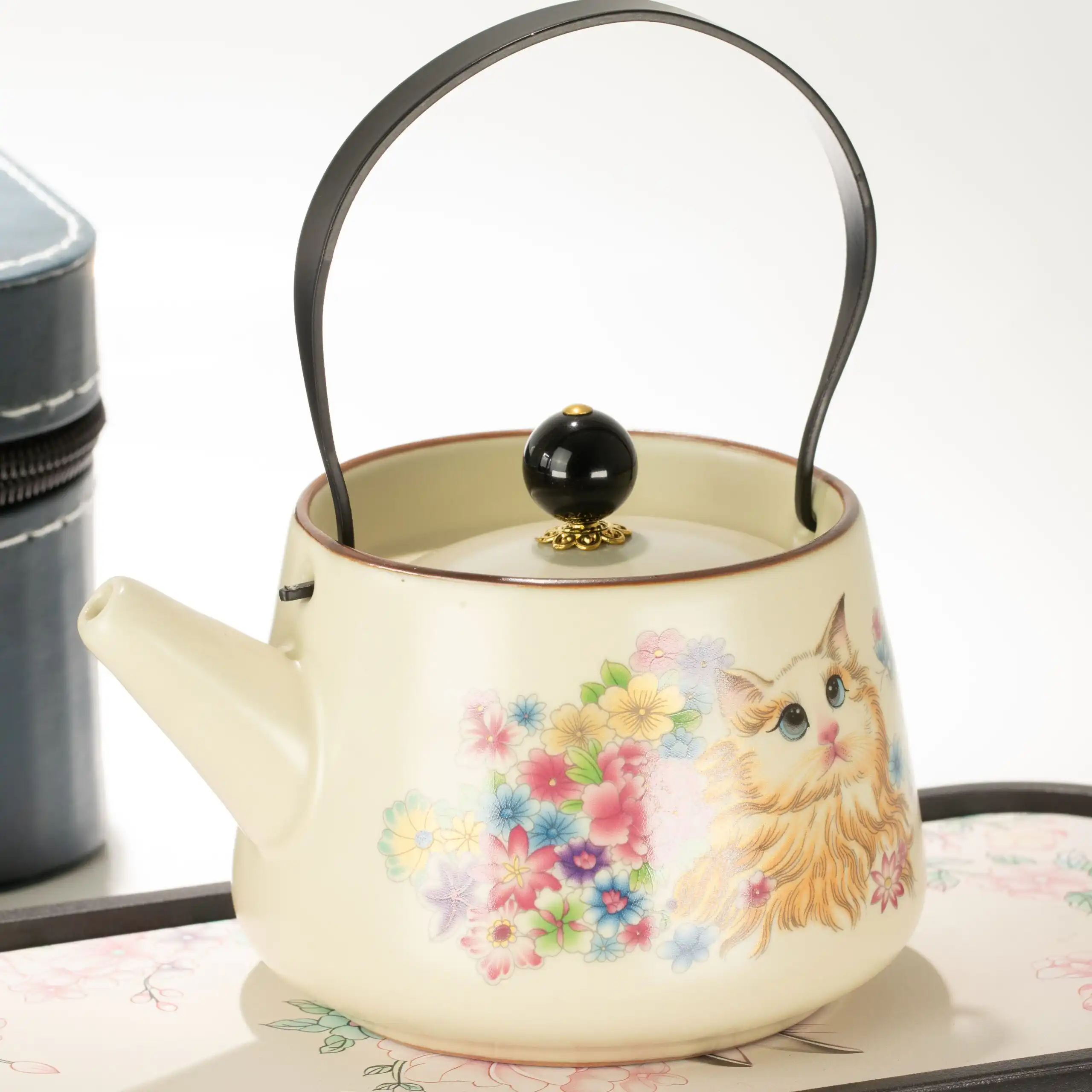 Travel Teapot Set & Two Cups - Cat Lover - Image 3