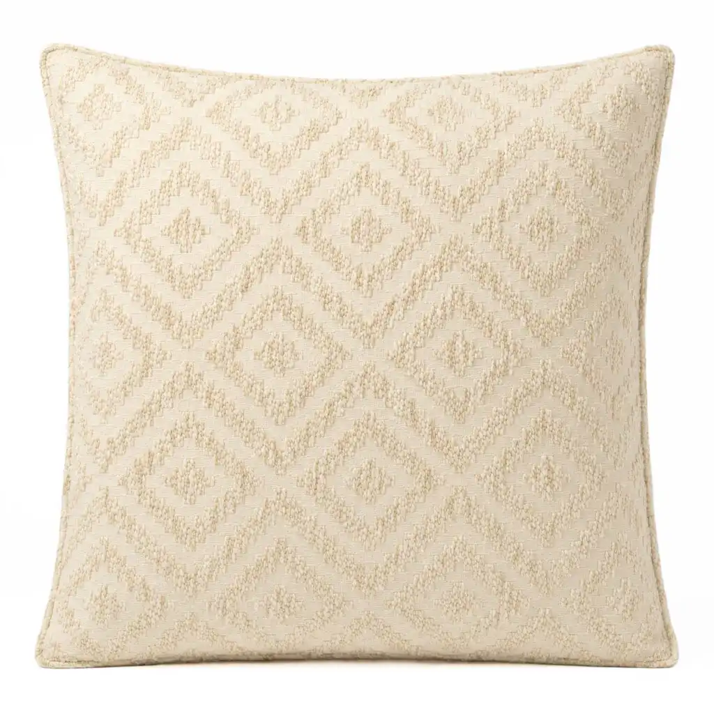Classic Cushion Cover – Neutral Geo Creme – 60x60cm – Jumbo Style | www.artisangoods.co.uk 9