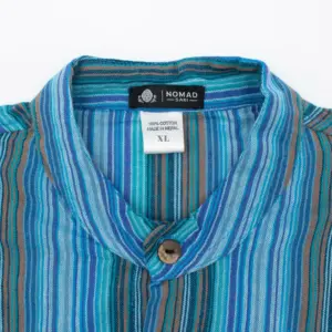 Nomad Sari Grandad Shirt – Turquoise – XL | www.artisangoods.co.uk 4