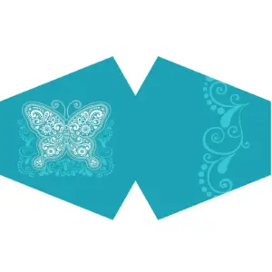 Reusable Fashion Face Covering – Blue Butterfly  (Adult) | www.artisangoods.co.uk 3