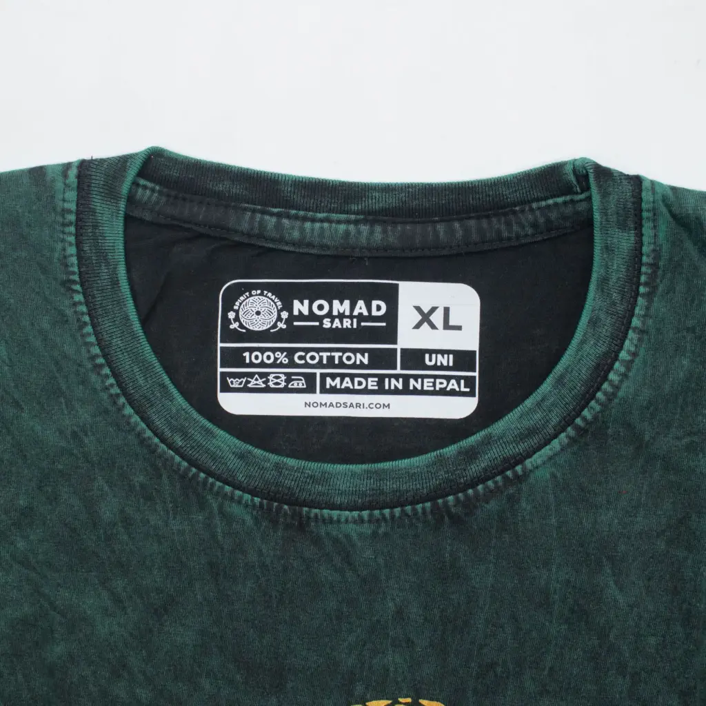 Nomad Sari Stonewashed Cotton T-Shirt – Tree of Life – Green – XL | www.artisangoods.co.uk 5