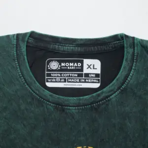 Nomad Sari Stonewashed Cotton T-Shirt – Tree of Life – Green – XL | www.artisangoods.co.uk 5