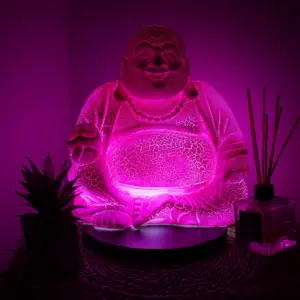 Laughing Buddha Lamp Dragonfruit – Round Stand | www.artisangoods.co.uk 7