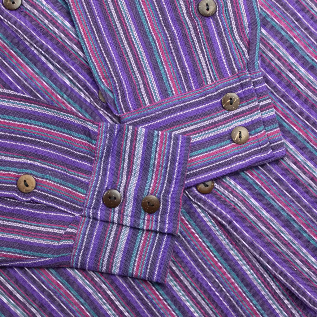 Nomad Sari Grandad Shirt – Black Purple – Large | www.artisangoods.co.uk 4 Nomad Sari Grandad Shirt – Black Purple – Large | www.artisangoods.co.uk 4