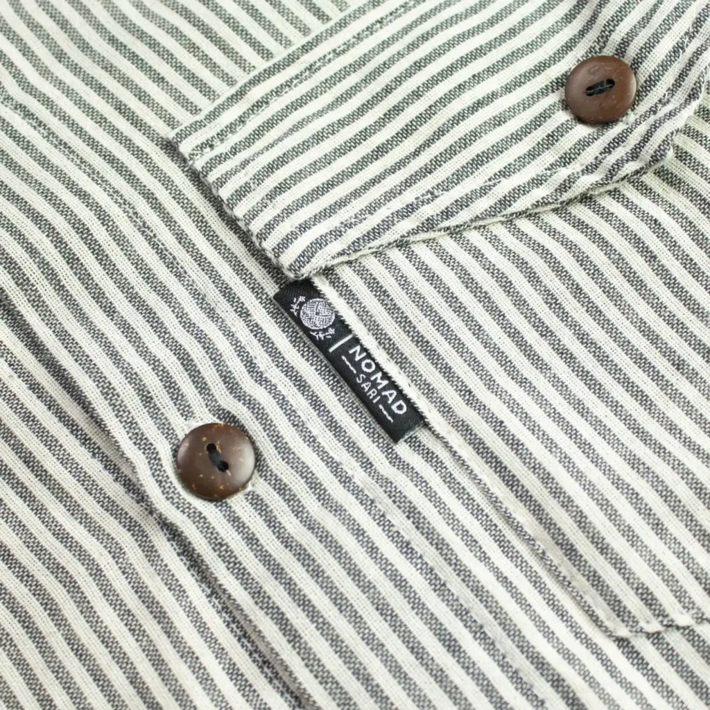 Nomad Sari Grandad Shirt – Grey Stone – Medium | www.artisangoods.co.uk 3