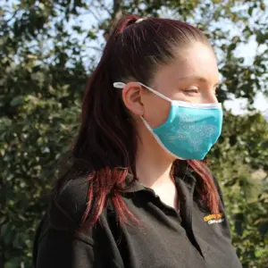 Reusable Fashion Face Covering – Blue Butterfly  (Adult) | www.artisangoods.co.uk 2