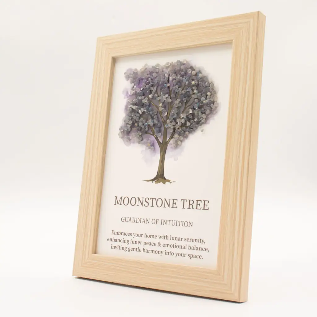 Gemstone Picture – Tree of Life – Moonstone  (20×14.7x1cm) | www.artisangoods.co.uk