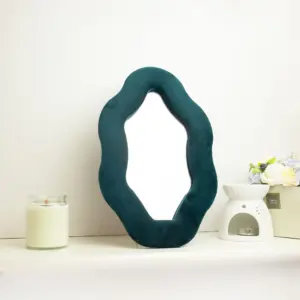 Soft Squiggly Mirror – Oval Pebble – Royal Teal (20.5×32.5×2.3cm) | www.artisangoods.co.uk 3