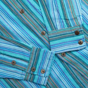 Nomad Sari Grandad Shirt – Turquoise – XL | www.artisangoods.co.uk 6