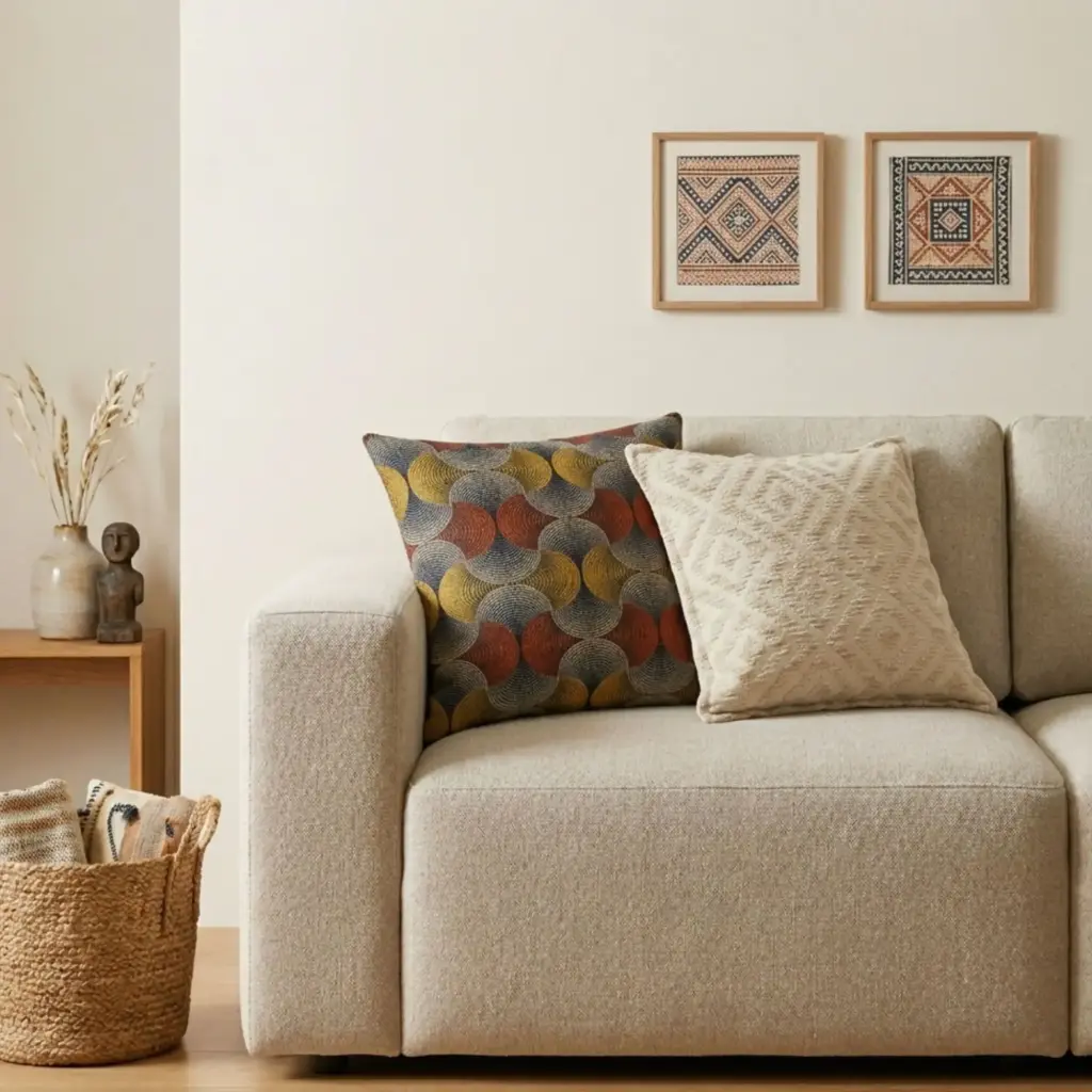 Classic Cushion Cover – Urban Swirl- 45x45cm | www.artisangoods.co.uk 3