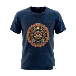 Nomad Sari Stonewashed Cotton T-Shirt – Stay Wild Moon Child – Blue – Small | www.artisangoods.co.uk 2