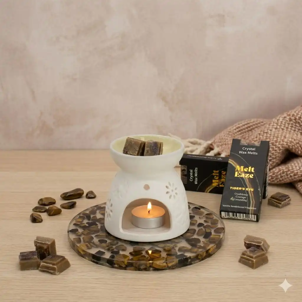 MeltEaze Wax Melts 50g – Tigereye Strength – Vanilla Sandalwood | www.artisangoods.co.uk 2 MeltEaze Wax Melts 50g - Tigereye Strength - Vanilla Sandalwood