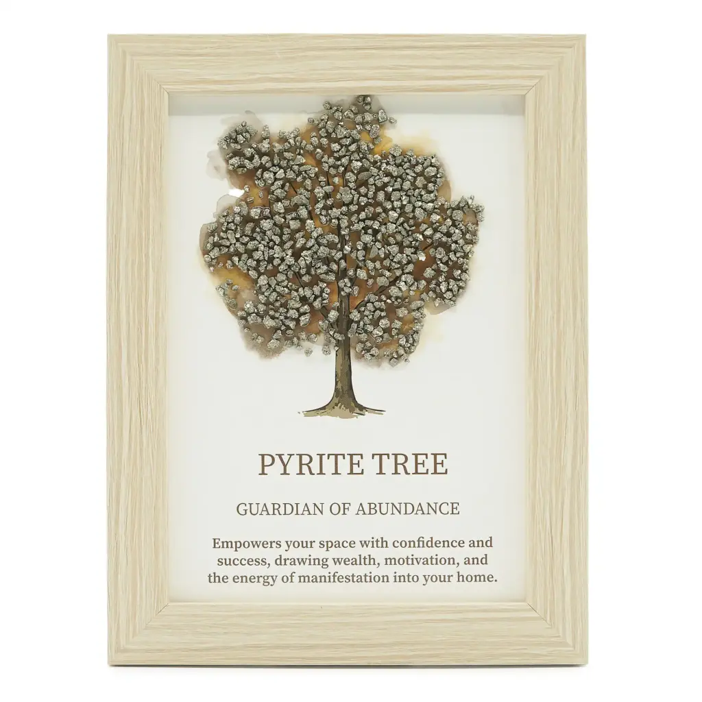 Gemstone Picture – Tree of Life – Pyrite (20×14.7x1cm) | www.artisangoods.co.uk