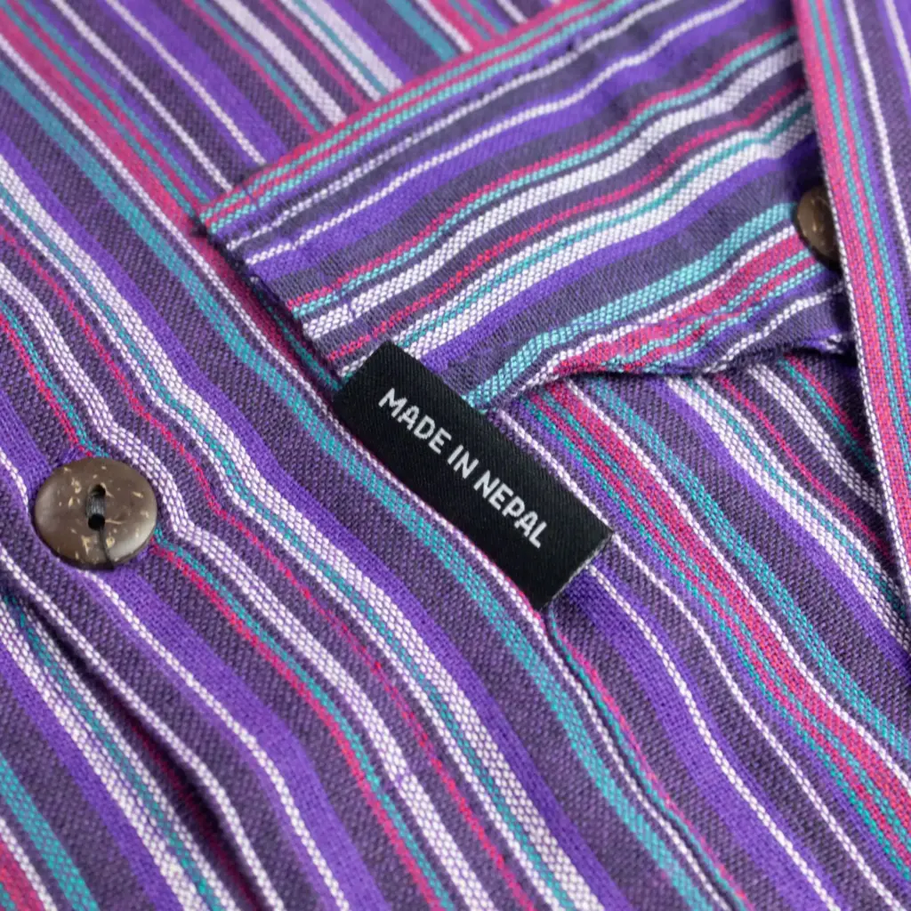Nomad Sari Grandad Shirt – Black Purple – Large | www.artisangoods.co.uk 8 Nomad Sari Grandad Shirt – Black Purple – Large | www.artisangoods.co.uk 8