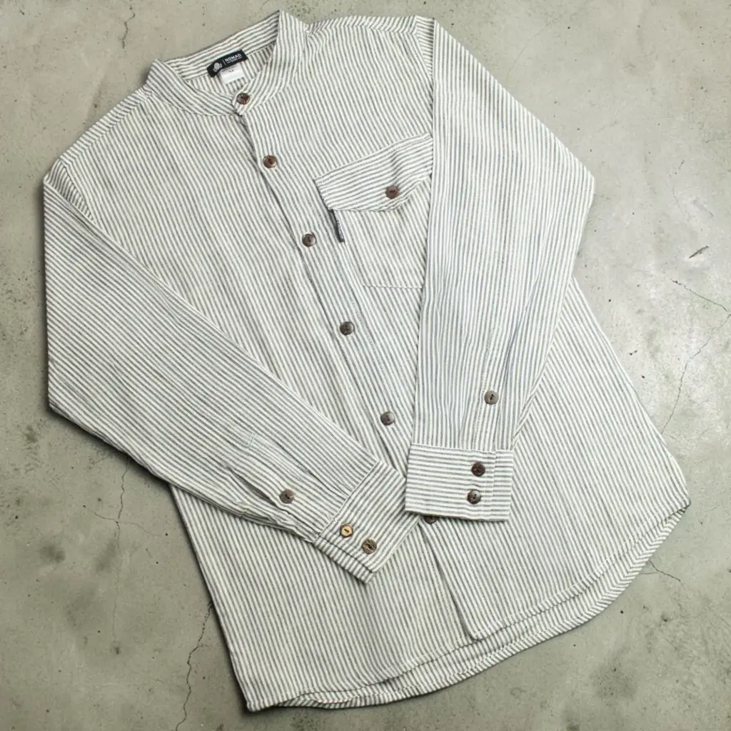 Nomad Sari Grandad Shirt – Grey Stone – Large | www.artisangoods.co.uk 5