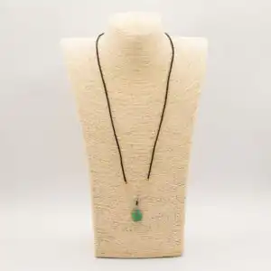 Cord Necklace Gemstone Pendant - Jade Turtle