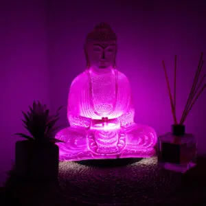 Meditation Buddha Lamp Cherry Crackle – Oval Stand | www.artisangoods.co.uk 3