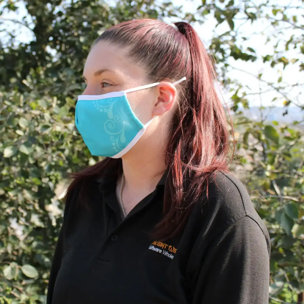 Reusable Fashion Face Covering – Blue Butterfly  (Adult) | www.artisangoods.co.uk
