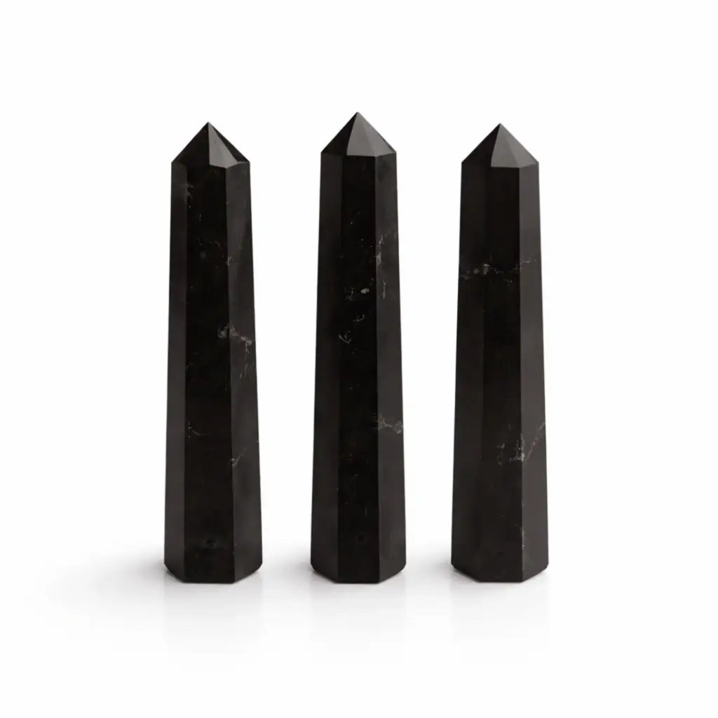 Gemstone Six Face Obelisk Point approx 11cm – Black Tourmaline | www.artisangoods.co.uk