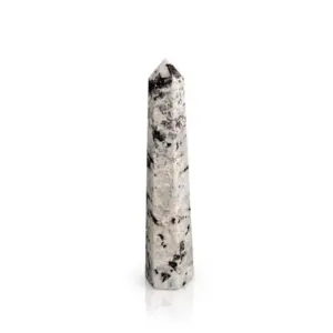 Gemstone Six Face Obelisk Point approx 17cm – Rainbow Moonstone | www.artisangoods.co.uk 2