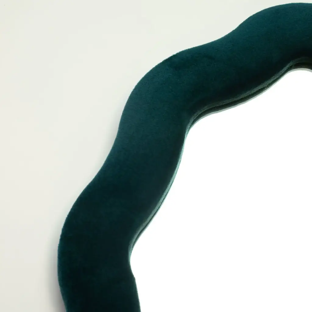 Soft Squiggly Mirror – Oval Pebble – Royal Teal (20.5×32.5×2.3cm) | www.artisangoods.co.uk 2
