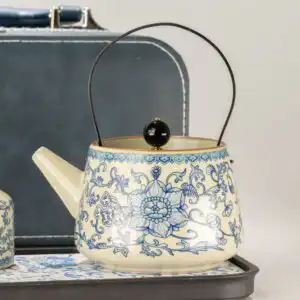 Travel Teapot Set & Two Cups - China Ru Blue - Image 3