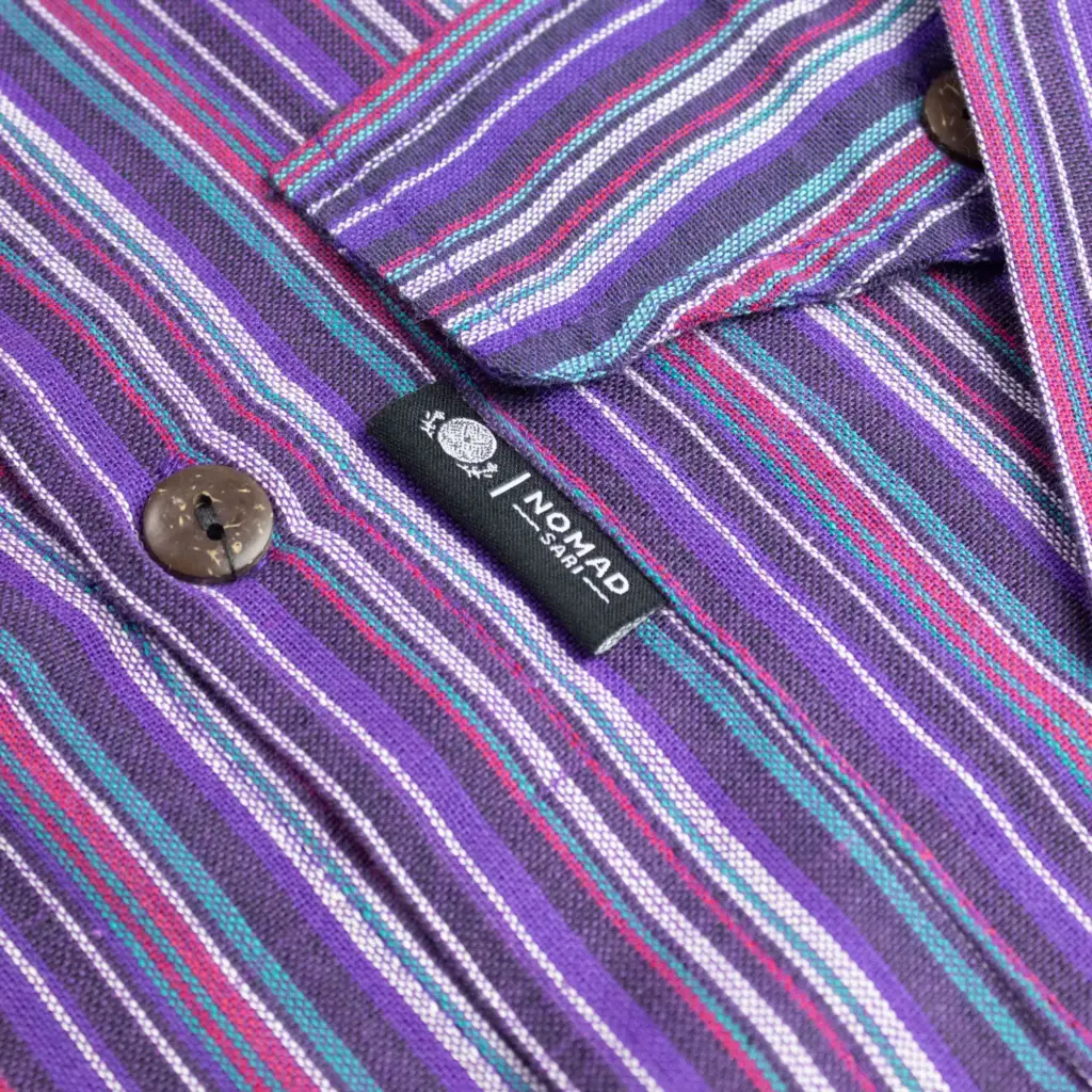 Nomad Sari Grandad Shirt – Black Purple – Large | www.artisangoods.co.uk 6 Nomad Sari Grandad Shirt – Black Purple – Large | www.artisangoods.co.uk 6
