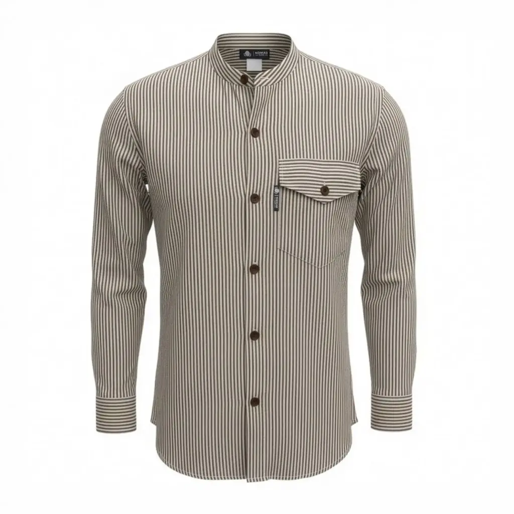 Nomad Sari Grandad Shirt – Grey Stone – Large | www.artisangoods.co.uk 4