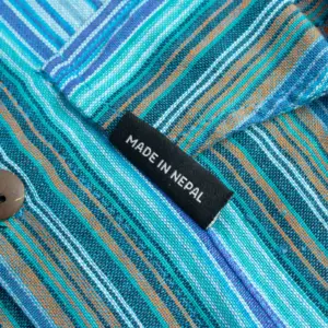 Nomad Sari Grandad Shirt – Turquoise – XL | www.artisangoods.co.uk 7