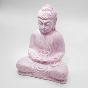 Meditation Buddha Lamp Cherry Crackle – Oval Stand | www.artisangoods.co.uk 5