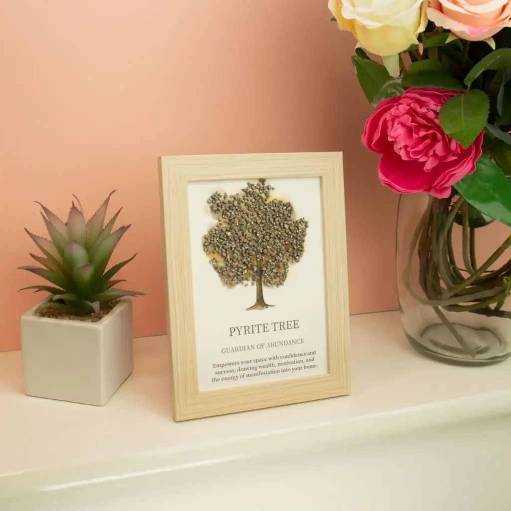 Gemstone Picture – Tree of Life – Pyrite (20×14.7x1cm) | www.artisangoods.co.uk 2