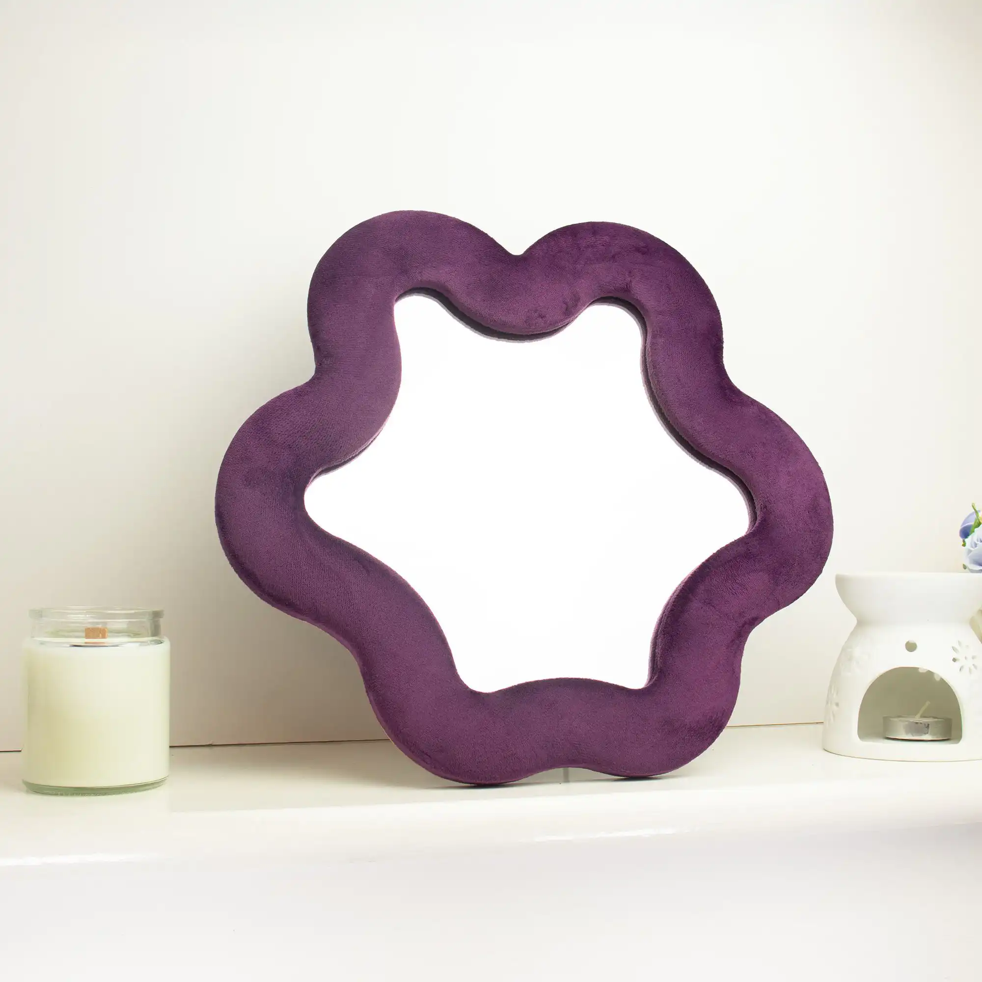 Soft Squiggly Mirror – Star – Mauve (33x31x2.3cm) | www.artisangoods.co.uk 3 Soft Squiggly Mirror – Star – Mauve (33x31x2.3cm) - Image 2